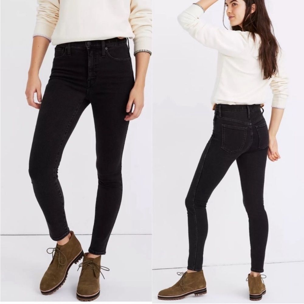 Madewell Petite 10" High Rise Skinny Jeans in Black Starkey Wash, Size 26P NWOT